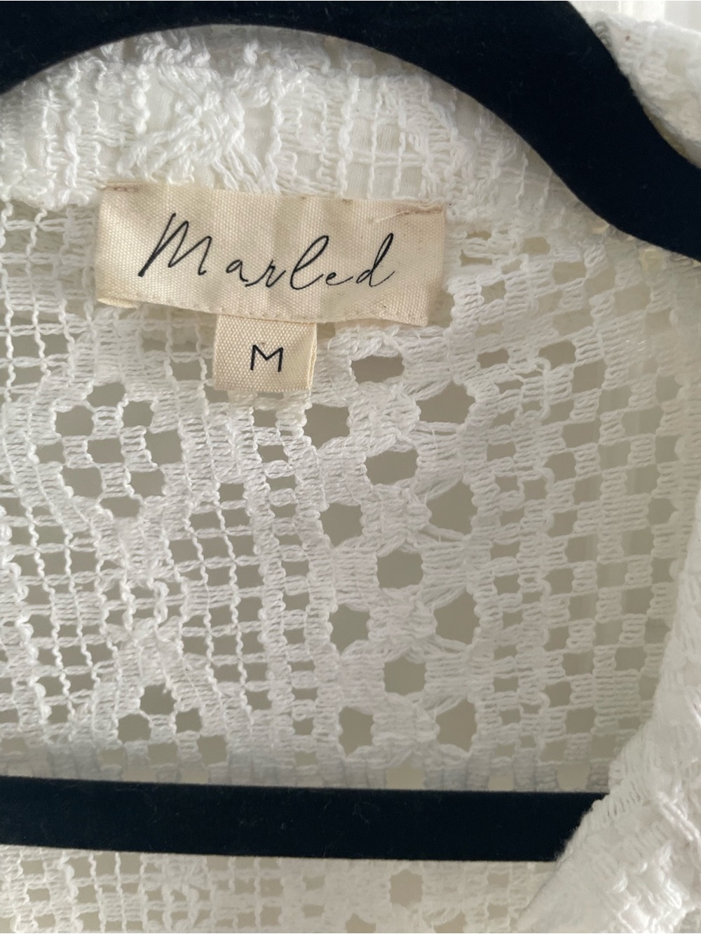 Marled White Crochet Collared Tunic - Picture 5 of 5